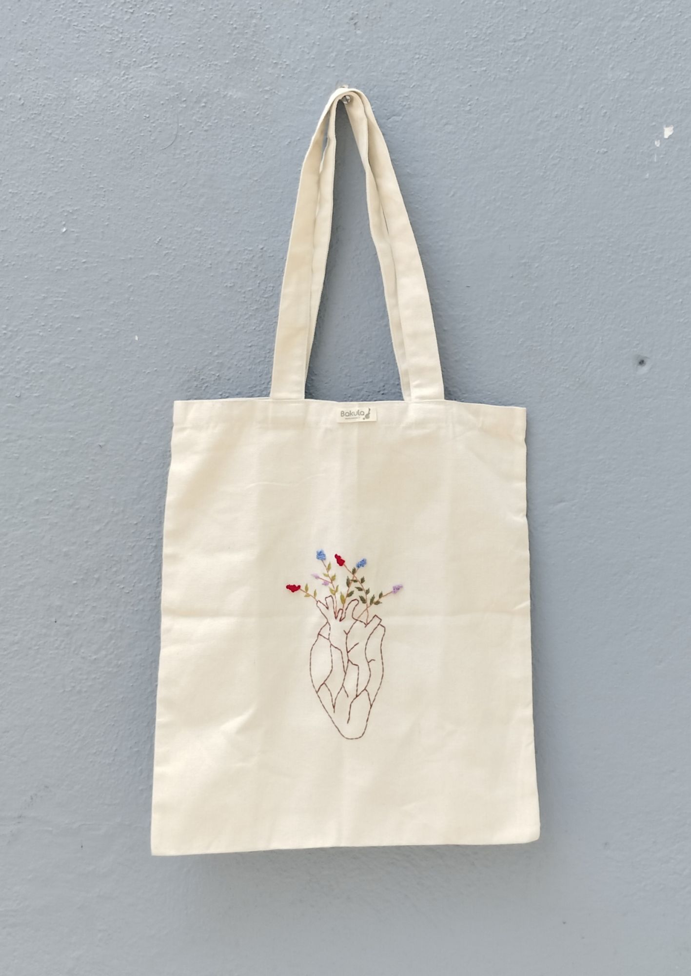 Cotton embroidery tote bag