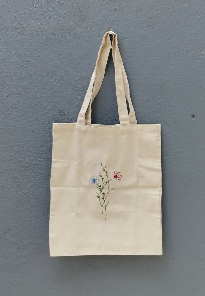 Cotton embroidery tote bag