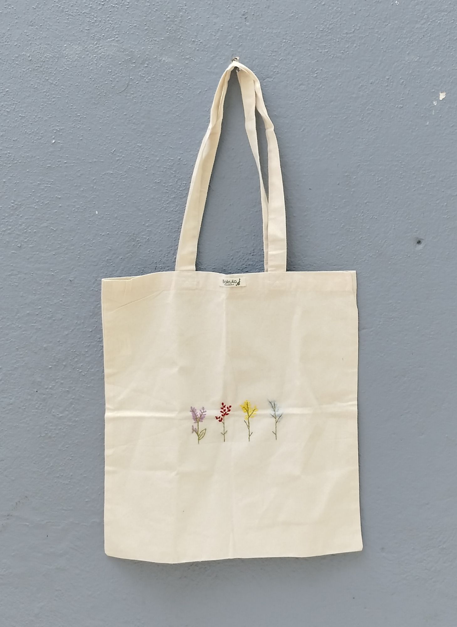 Cotton embroidery tote bag