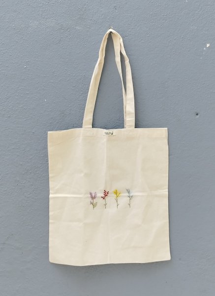 Cotton embroidery tote bag