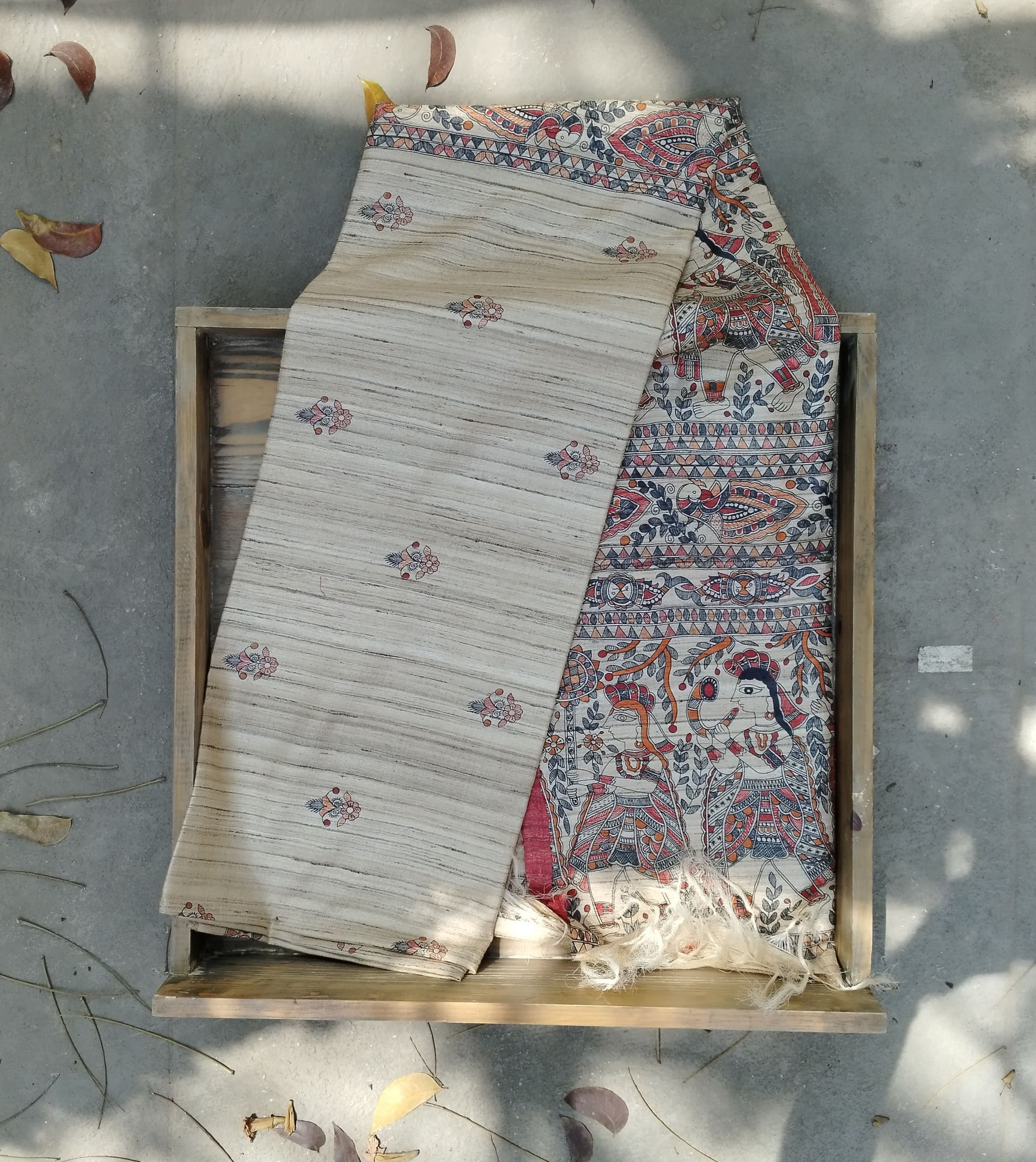 Tussar Madhubani Silk Saree