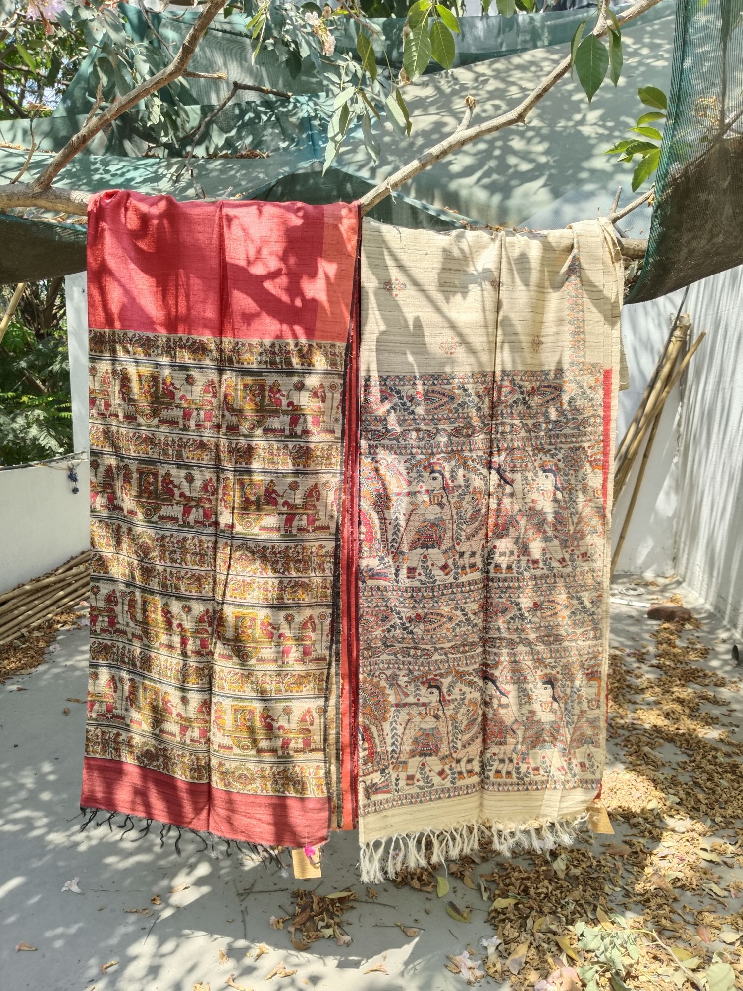Tussar Madhubani Silk Saree