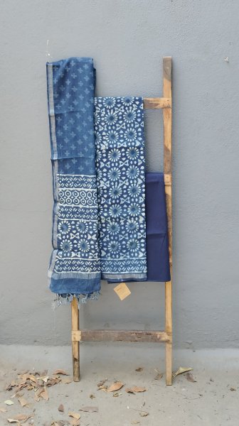 Indigo Unstitched Dress Suit