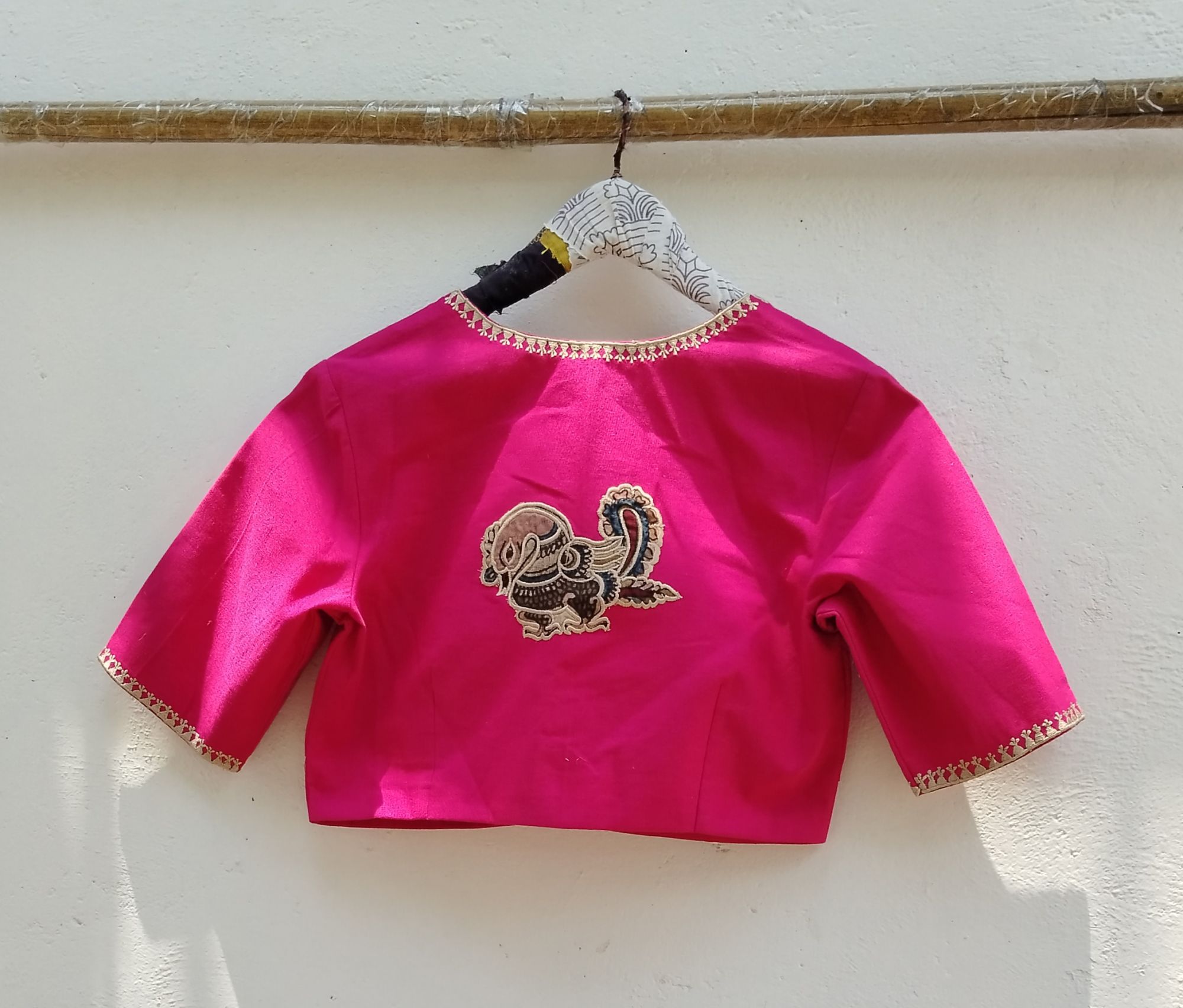 Kalamkari Applique embroidery cotton blouse