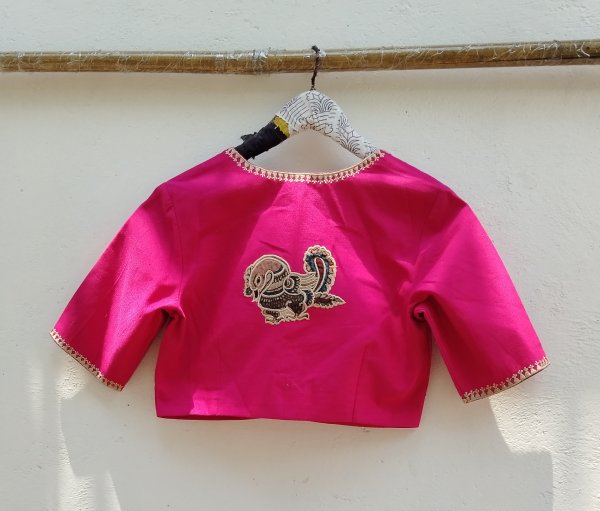 Kalamkari Applique embroidery cotton blouse