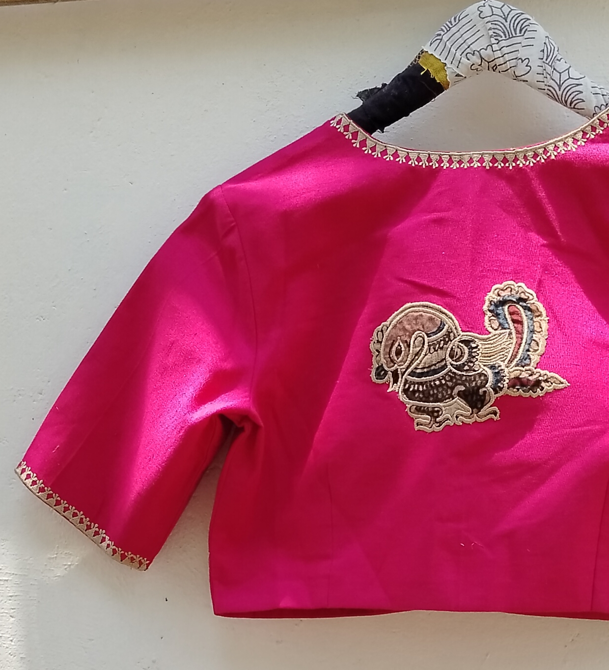 Kalamkari Applique embroidery cotton blouse