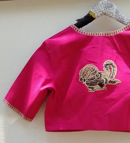 Kalamkari Applique embroidery cotton blouse