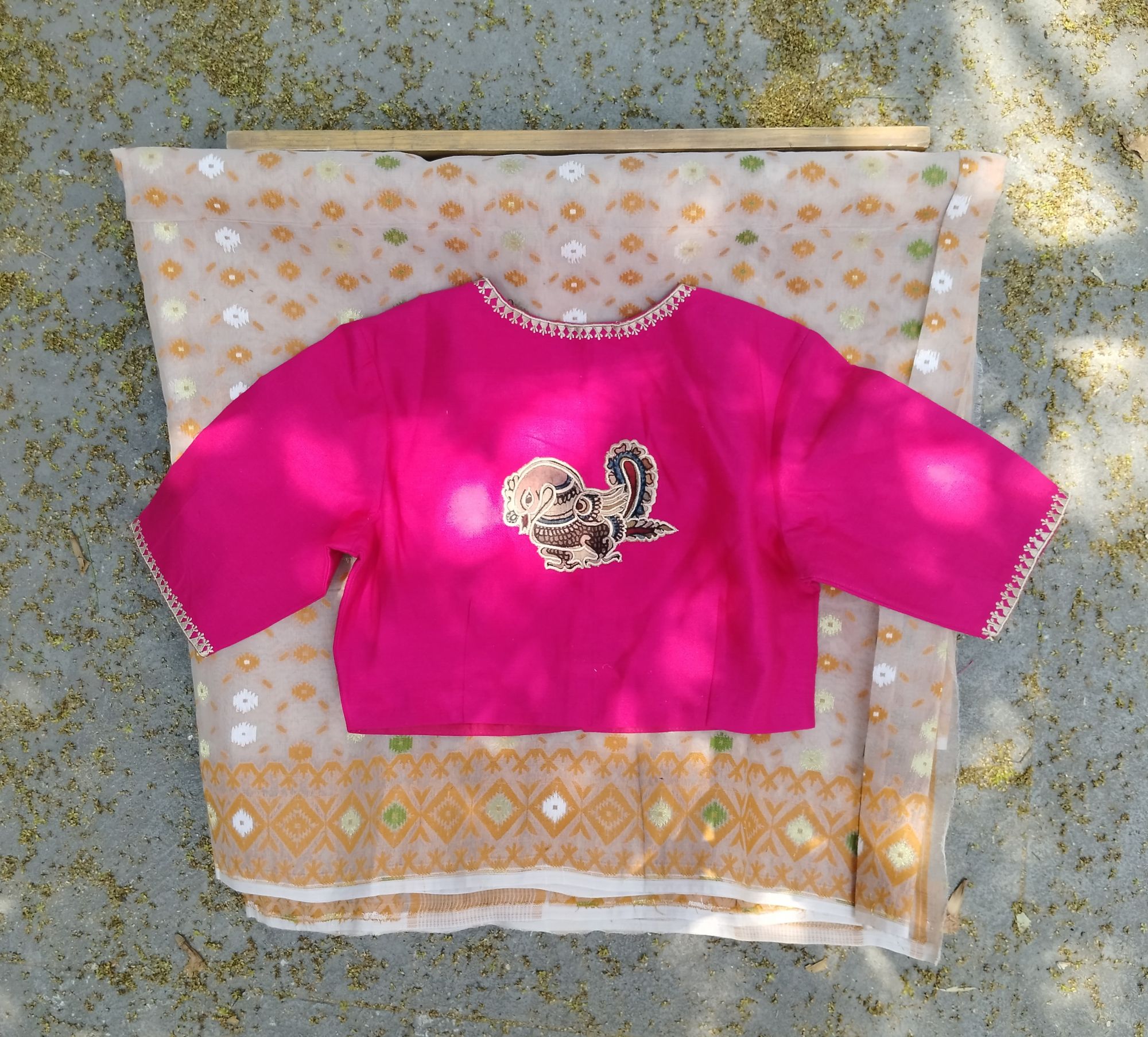 Kalamkari Applique embroidery cotton blouse