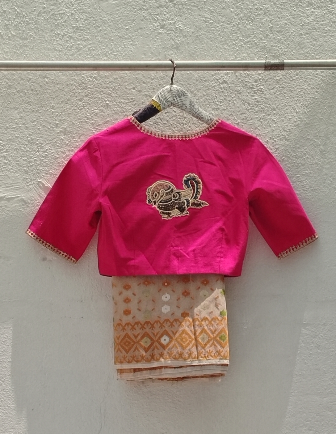 Kalamkari Applique embroidery cotton blouse