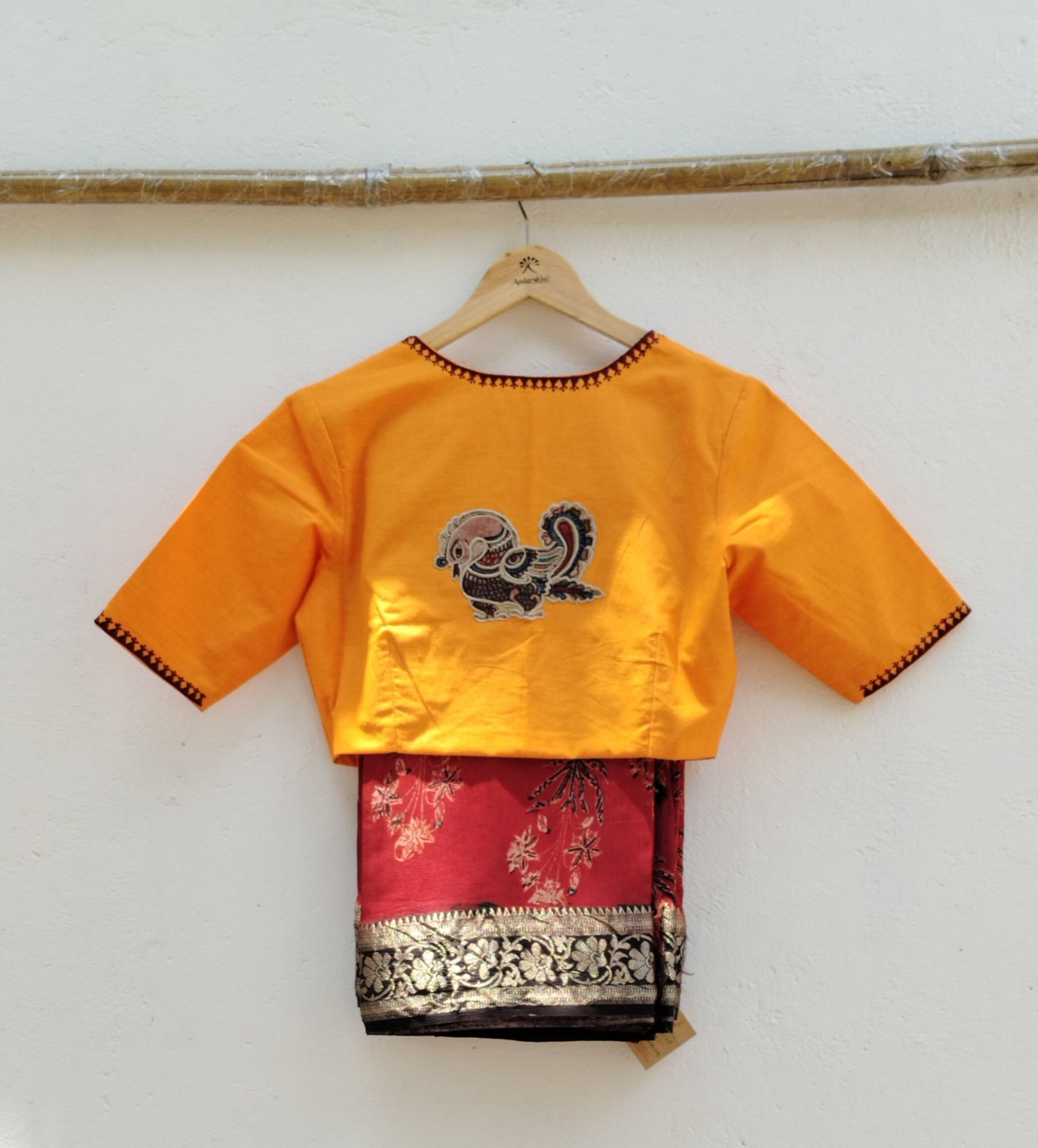 Kalamkari Applique embroidery cotton blouse