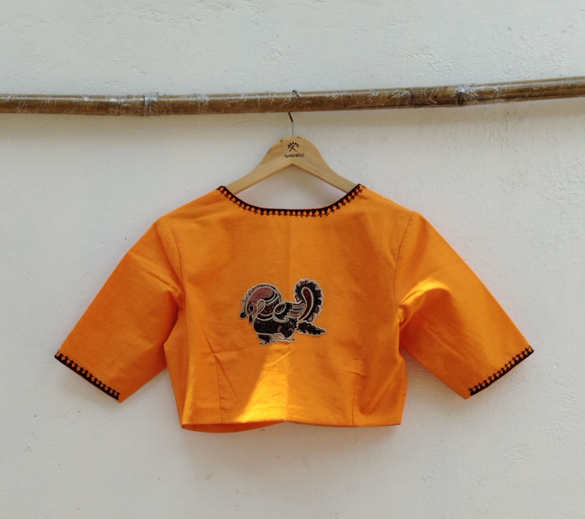 Kalamkari Applique embroidery cotton blouse