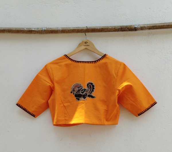 Kalamkari Applique embroidery cotton blouse