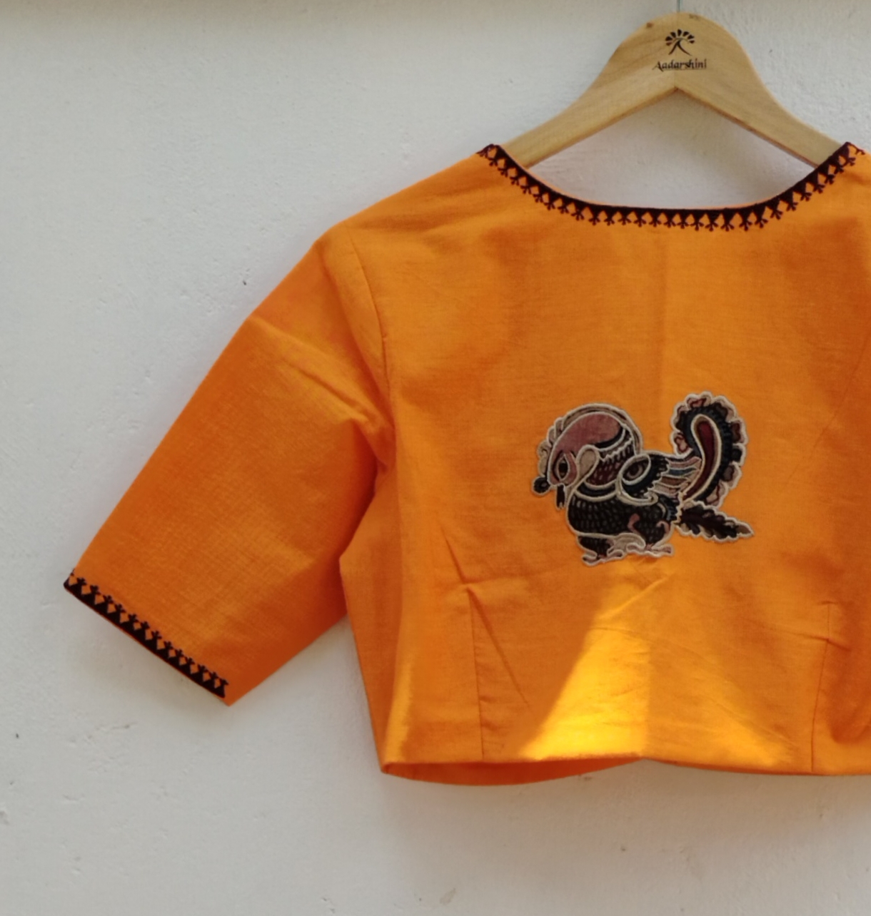 Kalamkari Applique embroidery cotton blouse