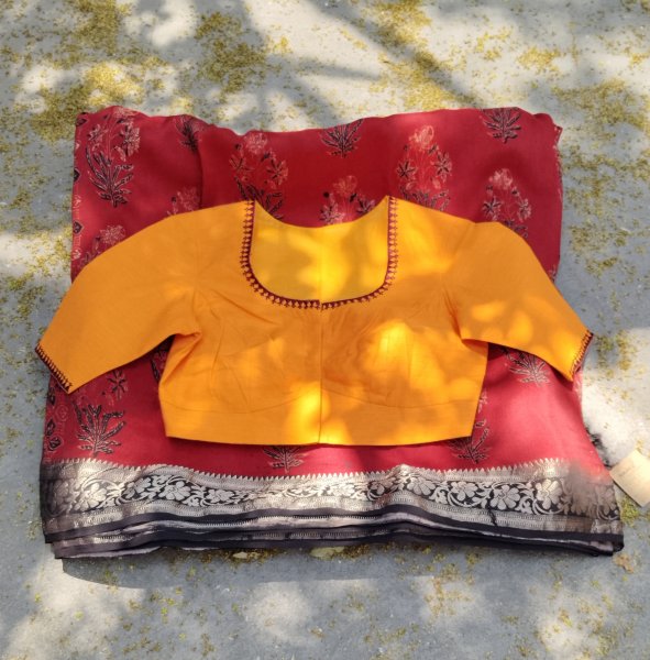 Kalamkari Applique embroidery cotton blouse