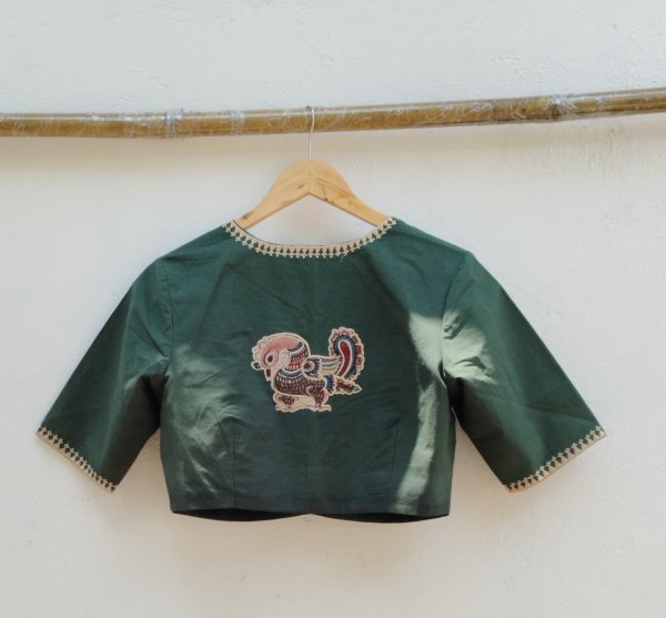 Kalamkari Applique embroidery cotton blouse