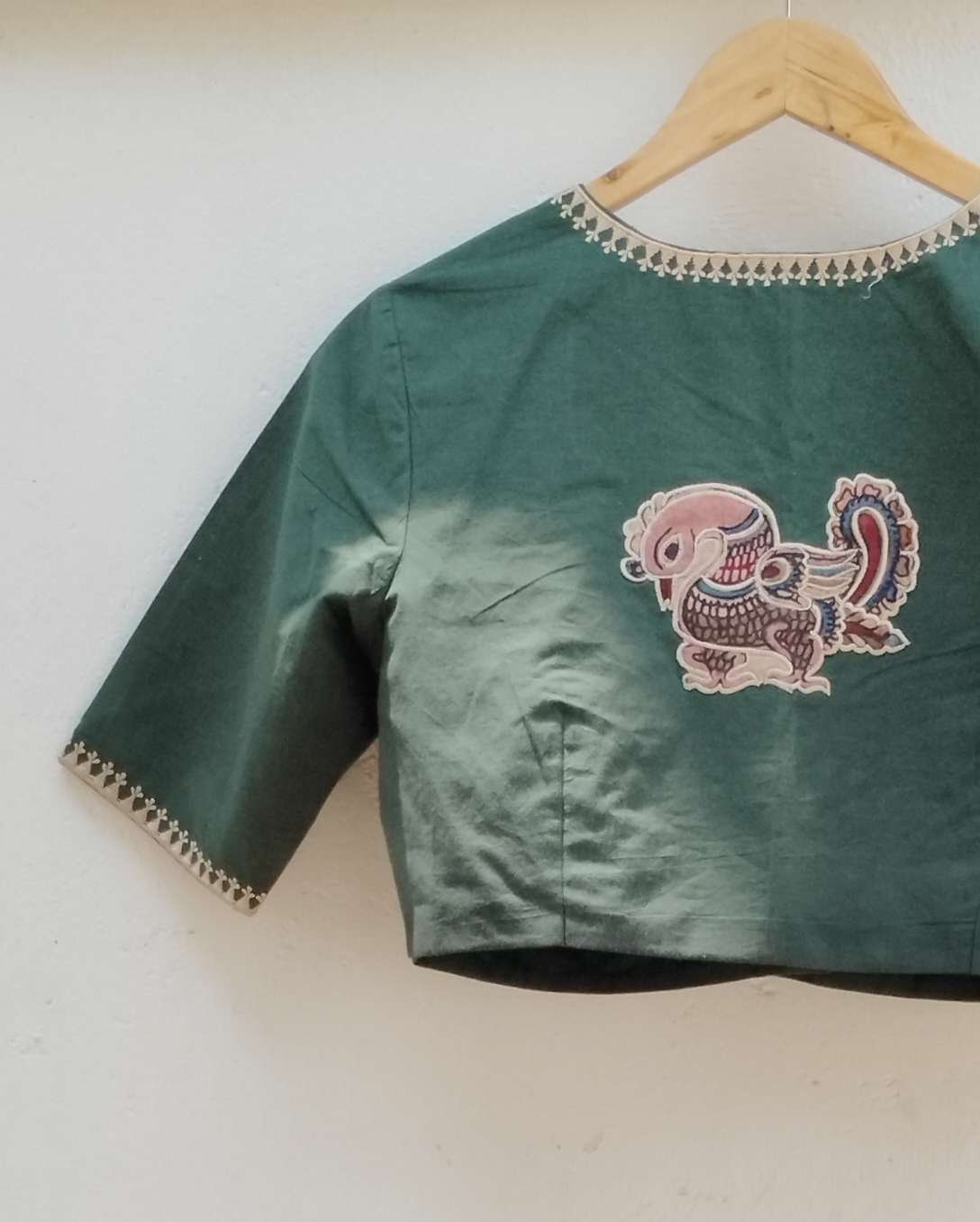 Kalamkari Applique embroidery cotton blouse