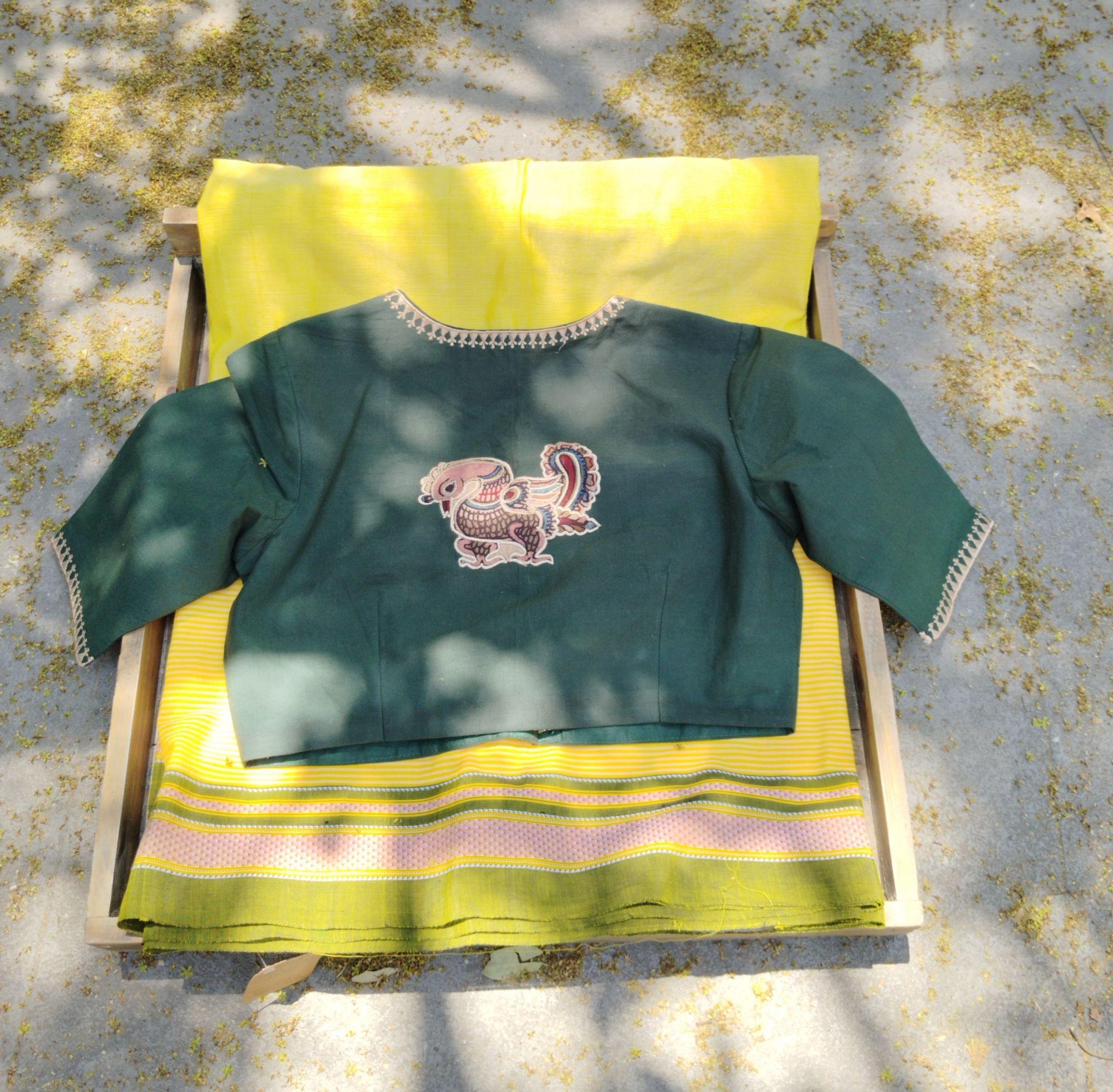 Kalamkari Applique embroidery cotton blouse