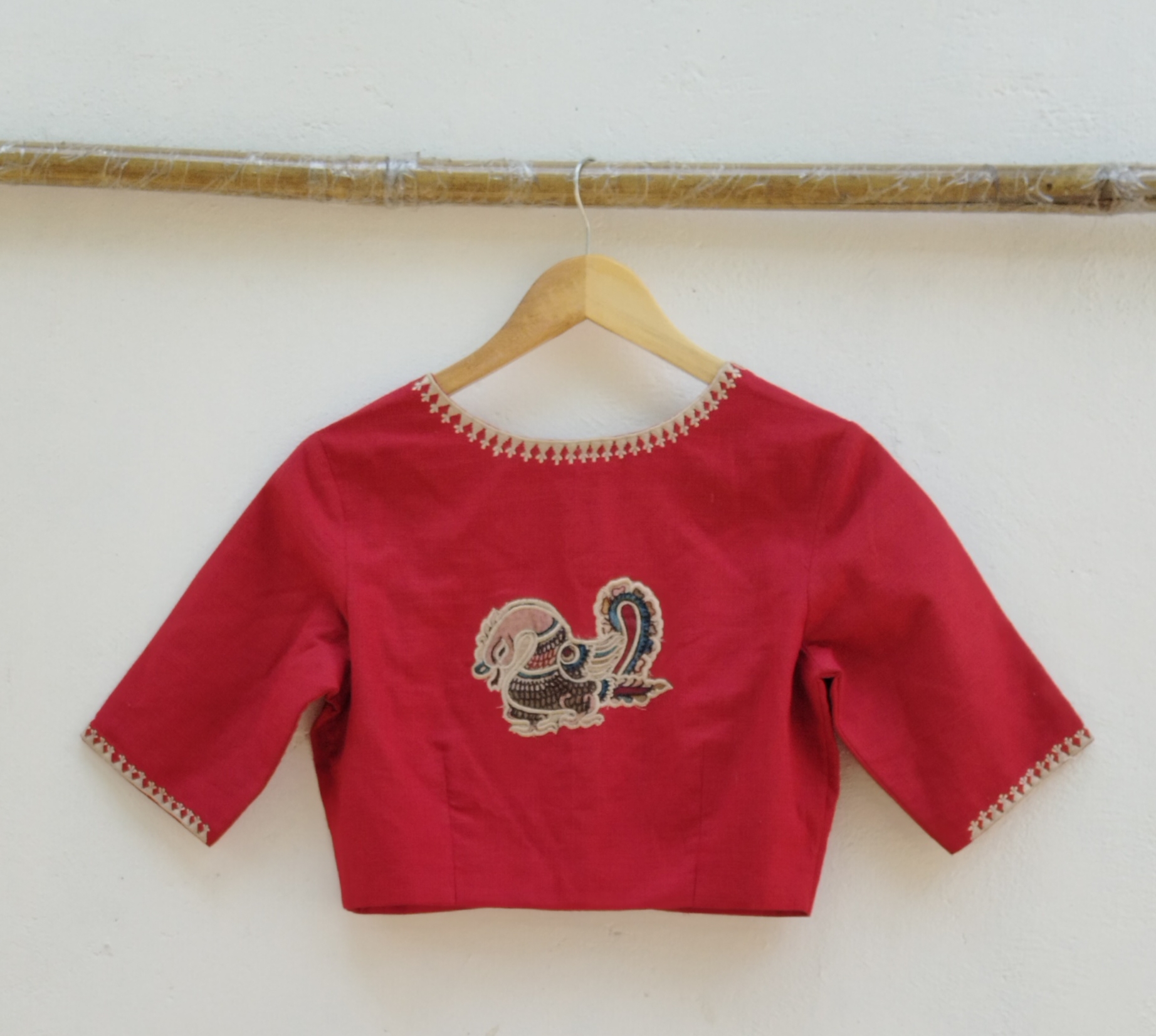 Kalamkari Applique embroidery cotton blouse