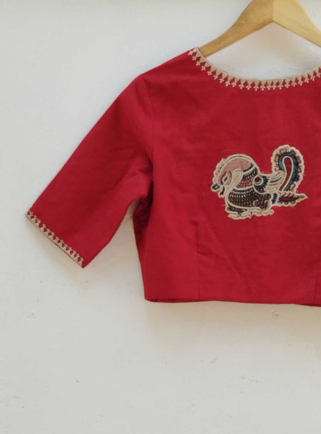 Kalamkari Applique embroidery cotton blouse