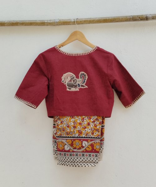 Kalamkari Applique embroidery cotton blouse