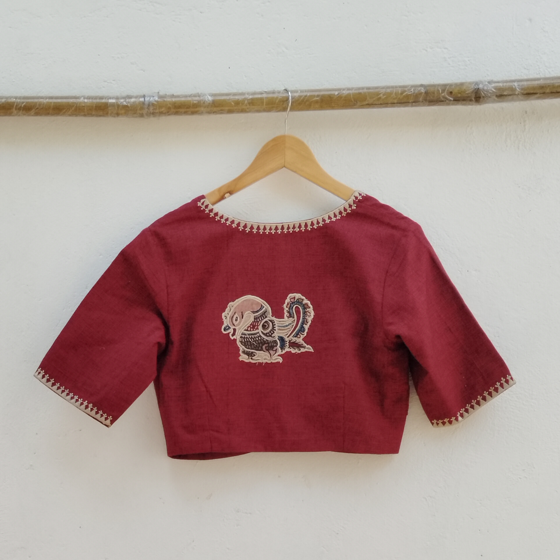 Kalamkari Applique embroidery cotton blouse