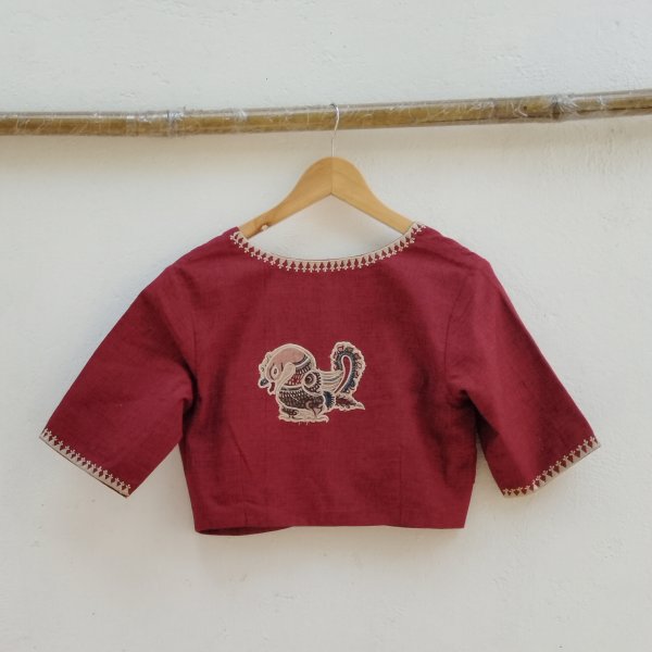 Kalamkari Applique embroidery cotton blouse