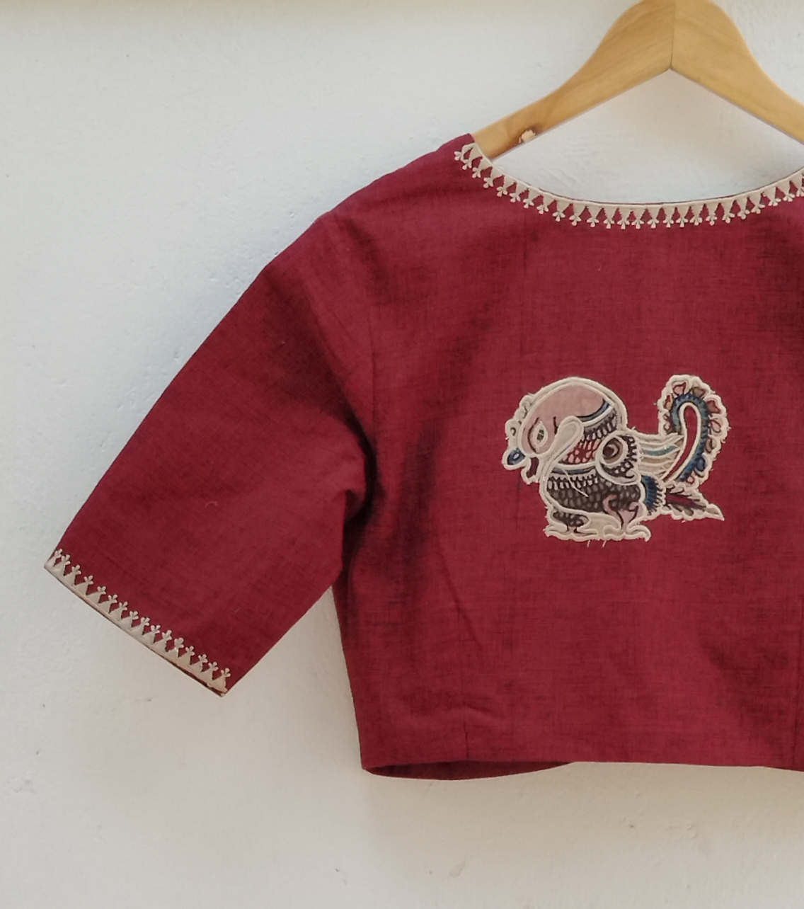 Kalamkari Applique embroidery cotton blouse