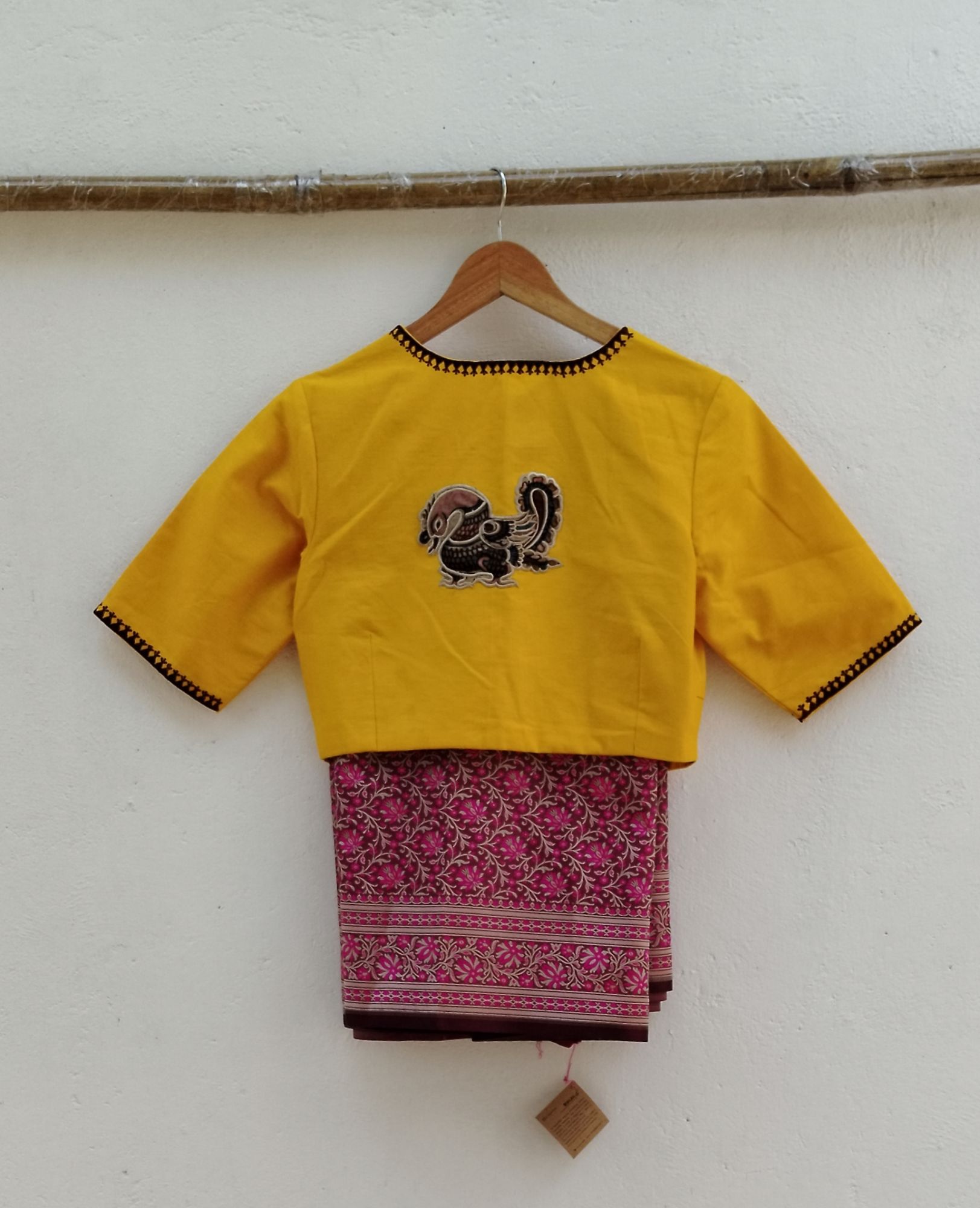 Kalamkari Applique embroidery cotton blouse
