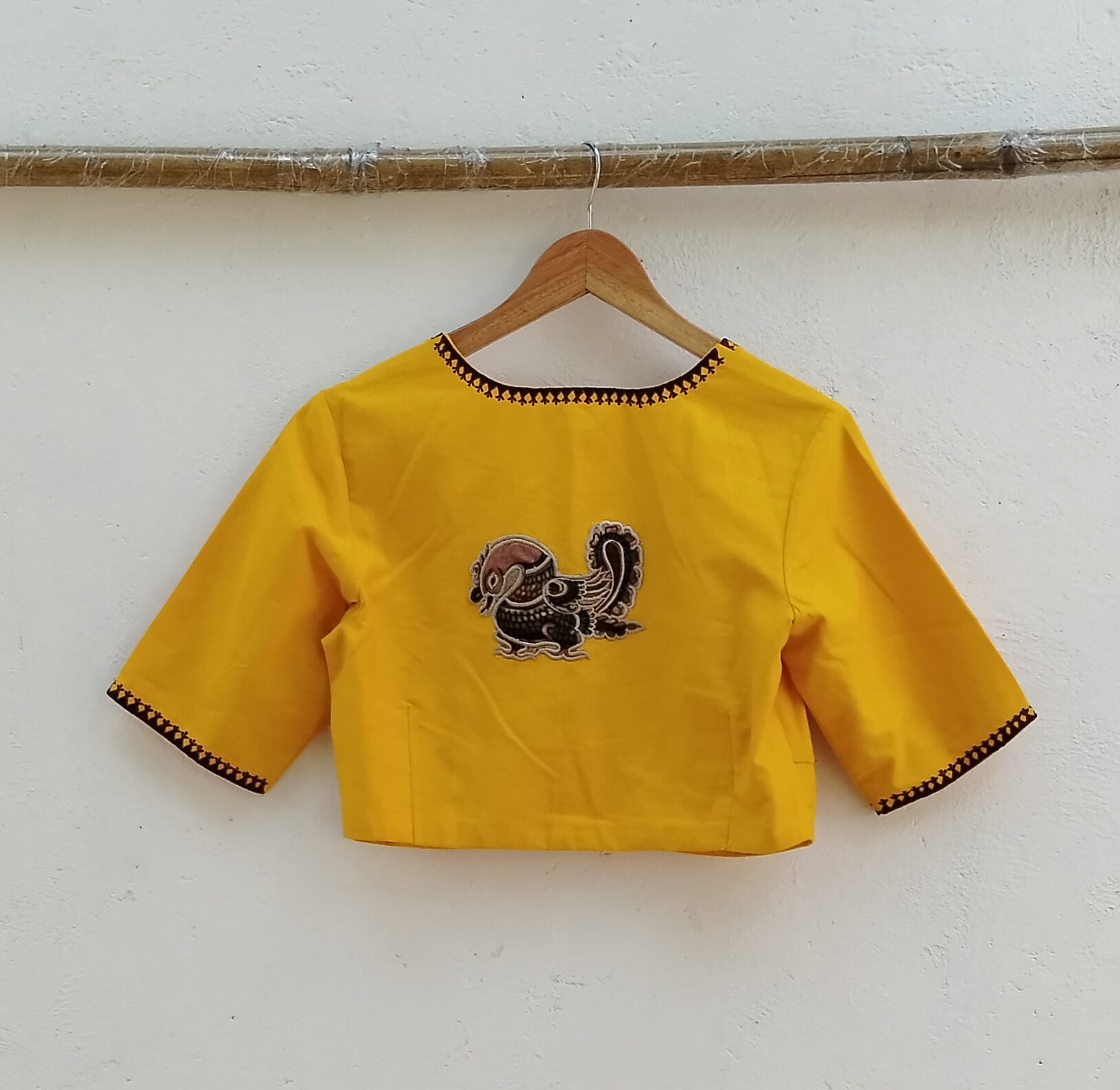 Kalamkari Applique embroidery cotton blouse