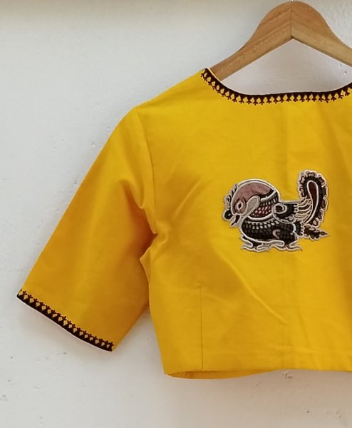 Kalamkari Applique embroidery cotton blouse