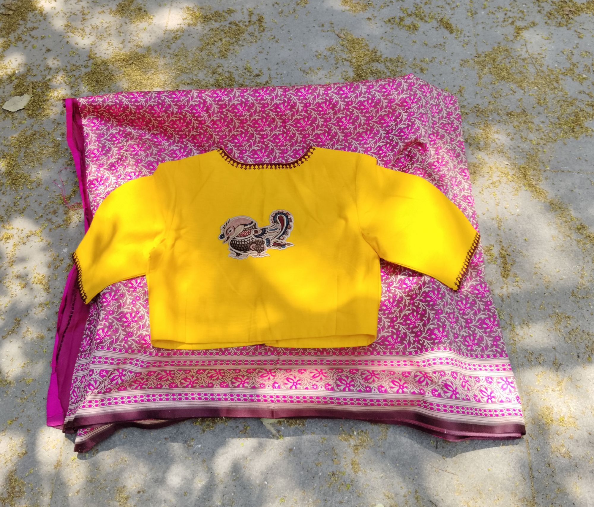 Kalamkari Applique embroidery cotton blouse
