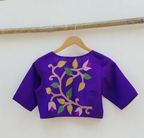 Handwoven Jamdhani Weave Cotton Ready Blouse