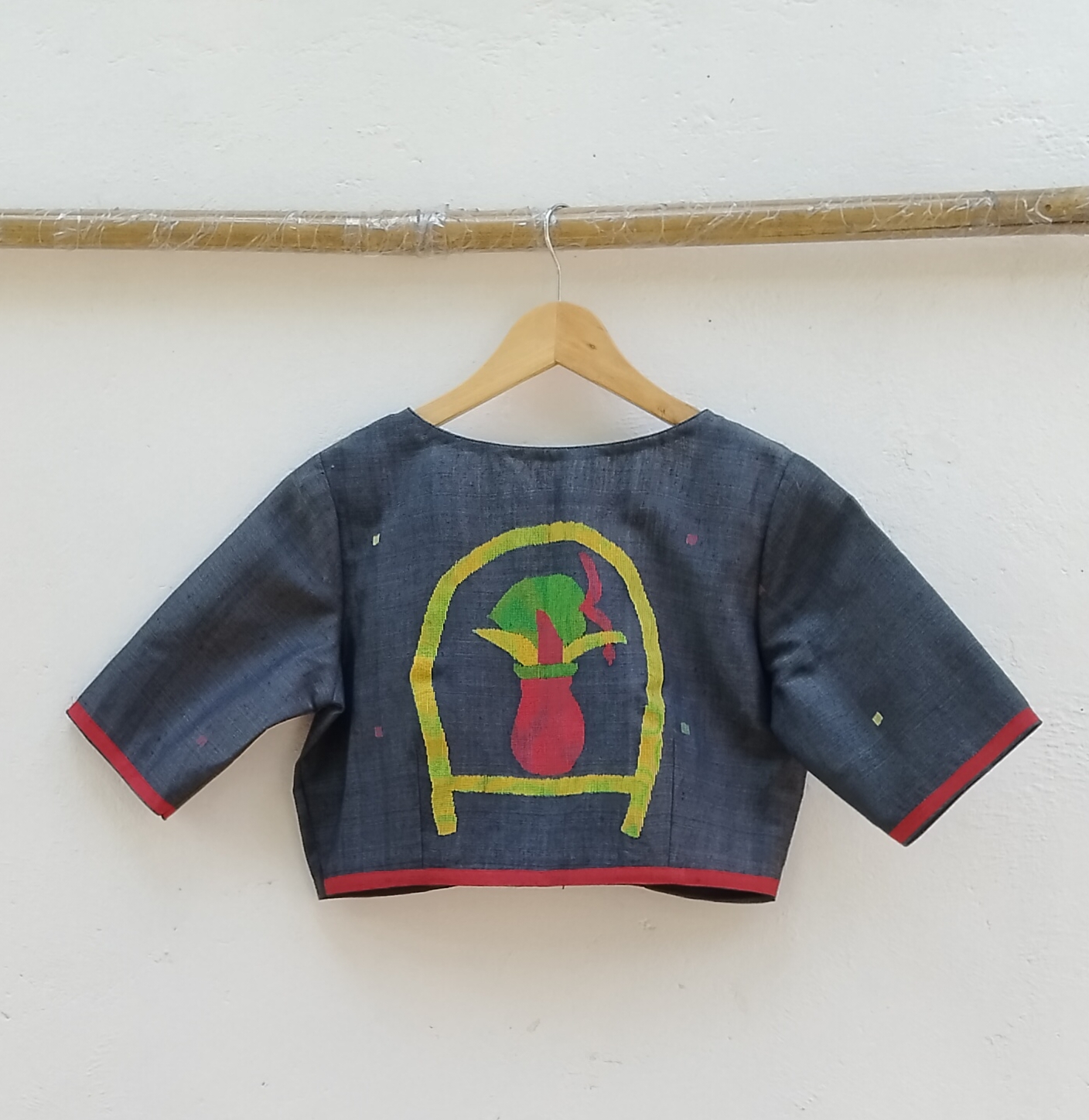 Handwoven Jamdhani Weave Cotton Ready Blouse