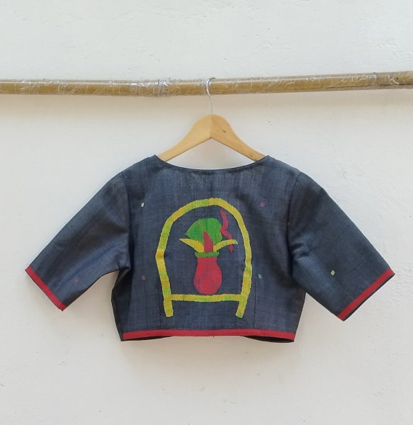 Handwoven Jamdhani Weave Cotton Ready Blouse