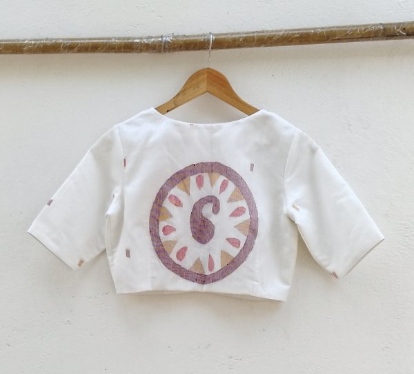 Handwoven Jamdhani Weave Cotton Ready Blouse