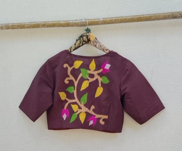 Handwoven Jamdhani Weave Cotton Ready Blouse