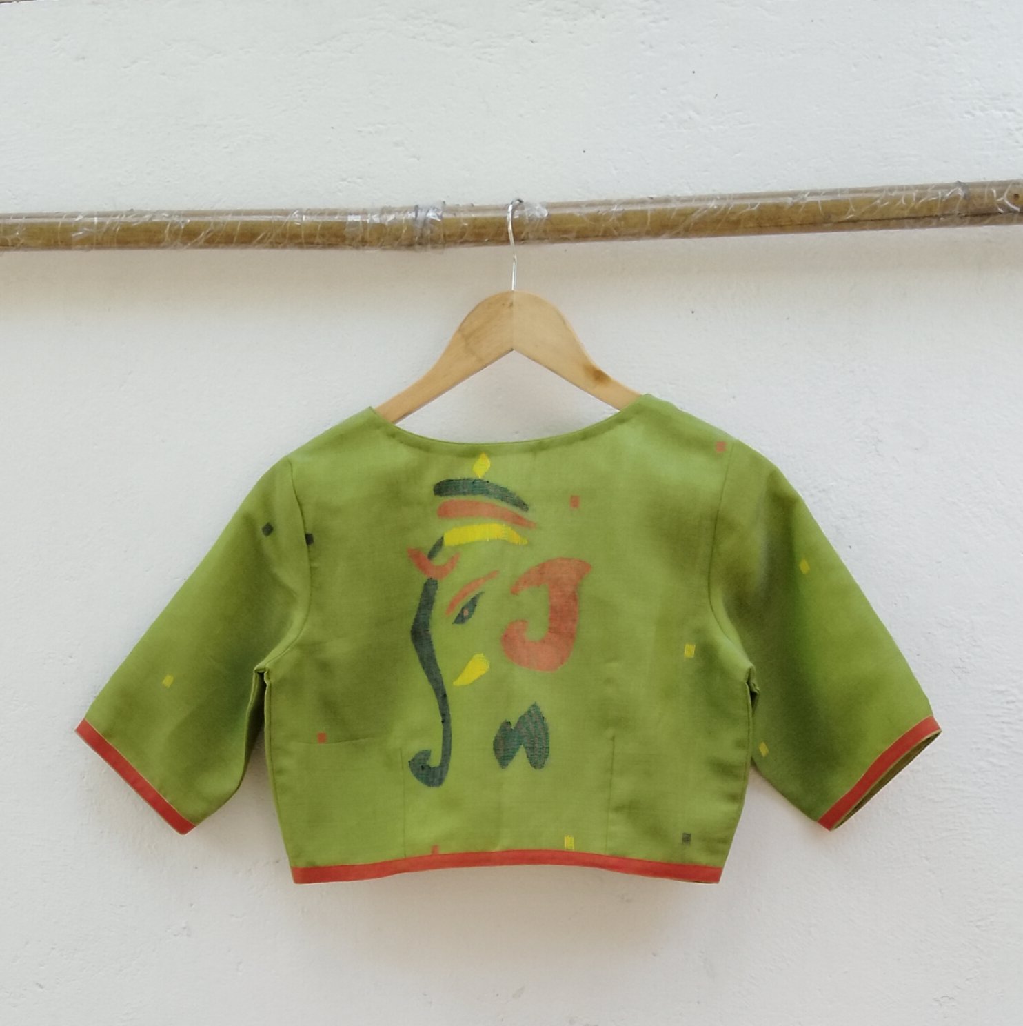 Handwoven Jamdhani Weave Cotton Ready Blouse