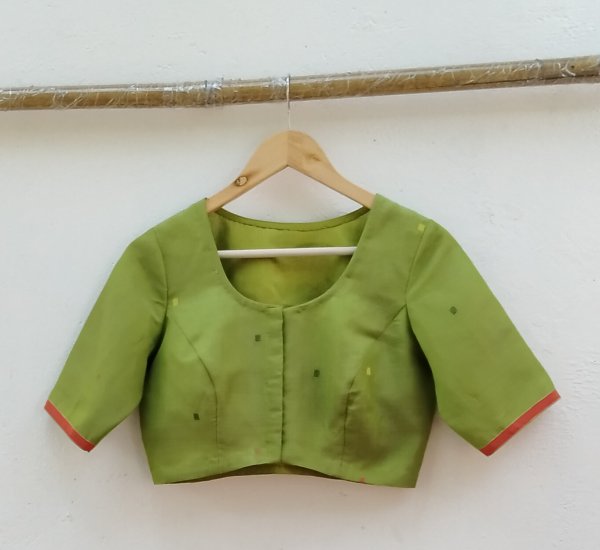 Handwoven Jamdhani Weave Cotton Ready Blouse