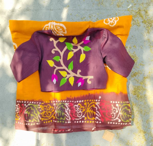 Handwoven Jamdhani Weave Cotton Ready Blouse