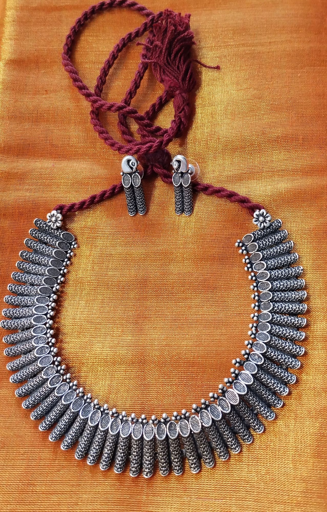 Ethnic German Silver Neck Piece with Ear Stud