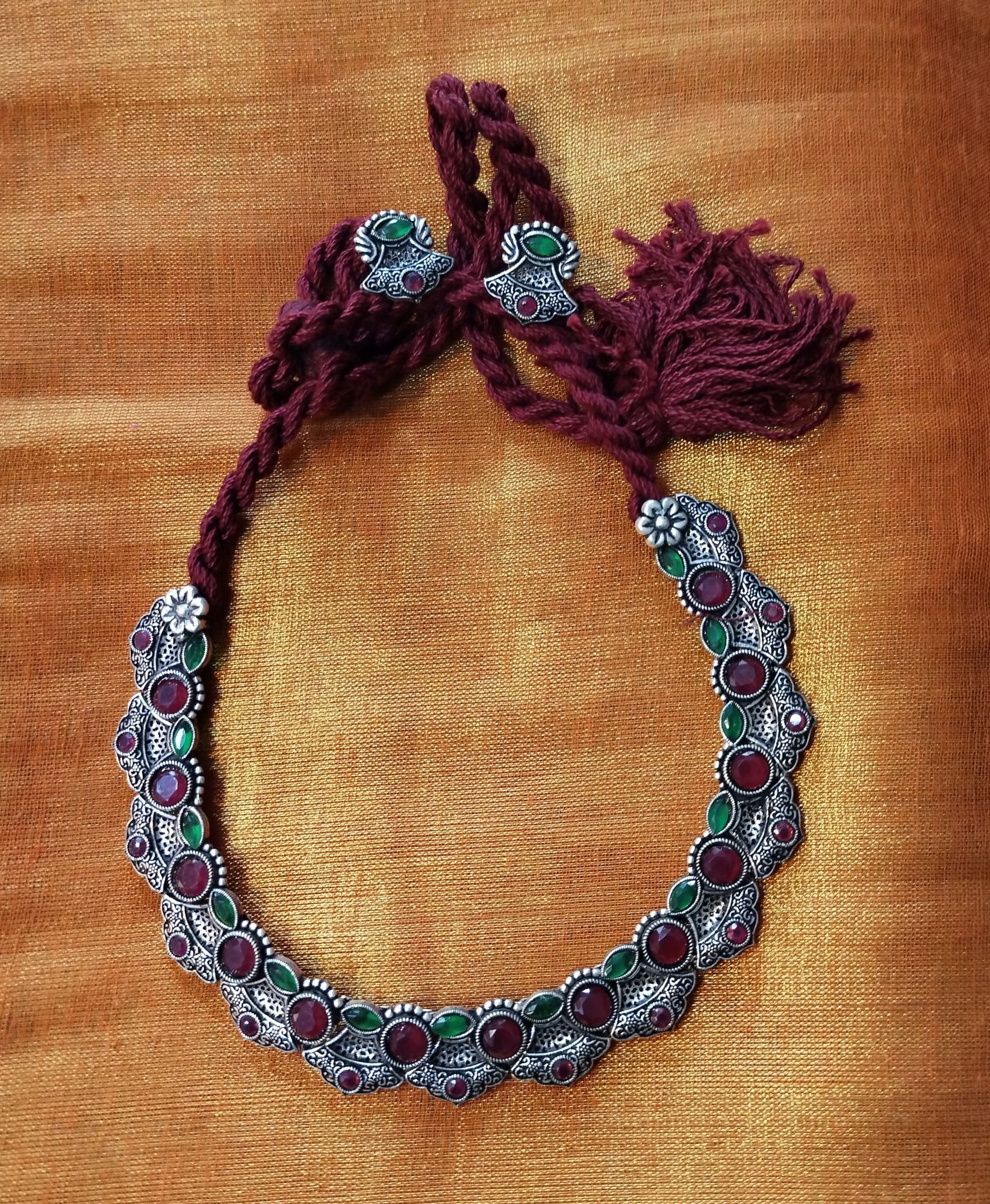 Ethnic German Silver Neck Piece with Ear Stud