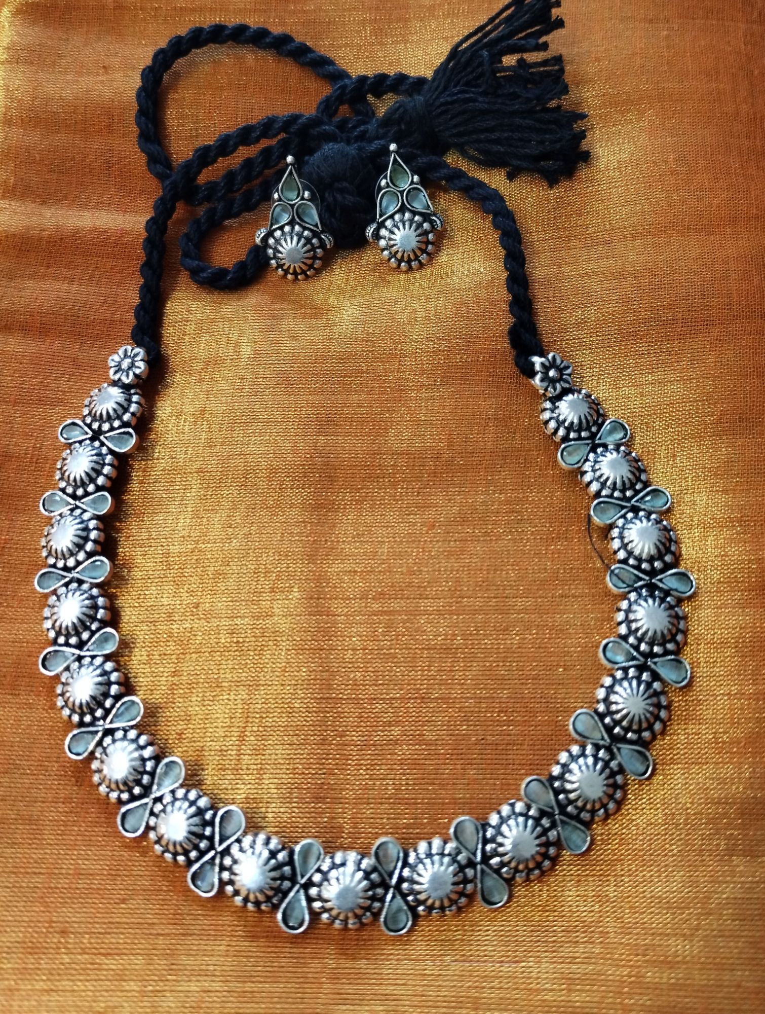 Ethnic German Silver Neck Piece with Ear Stud