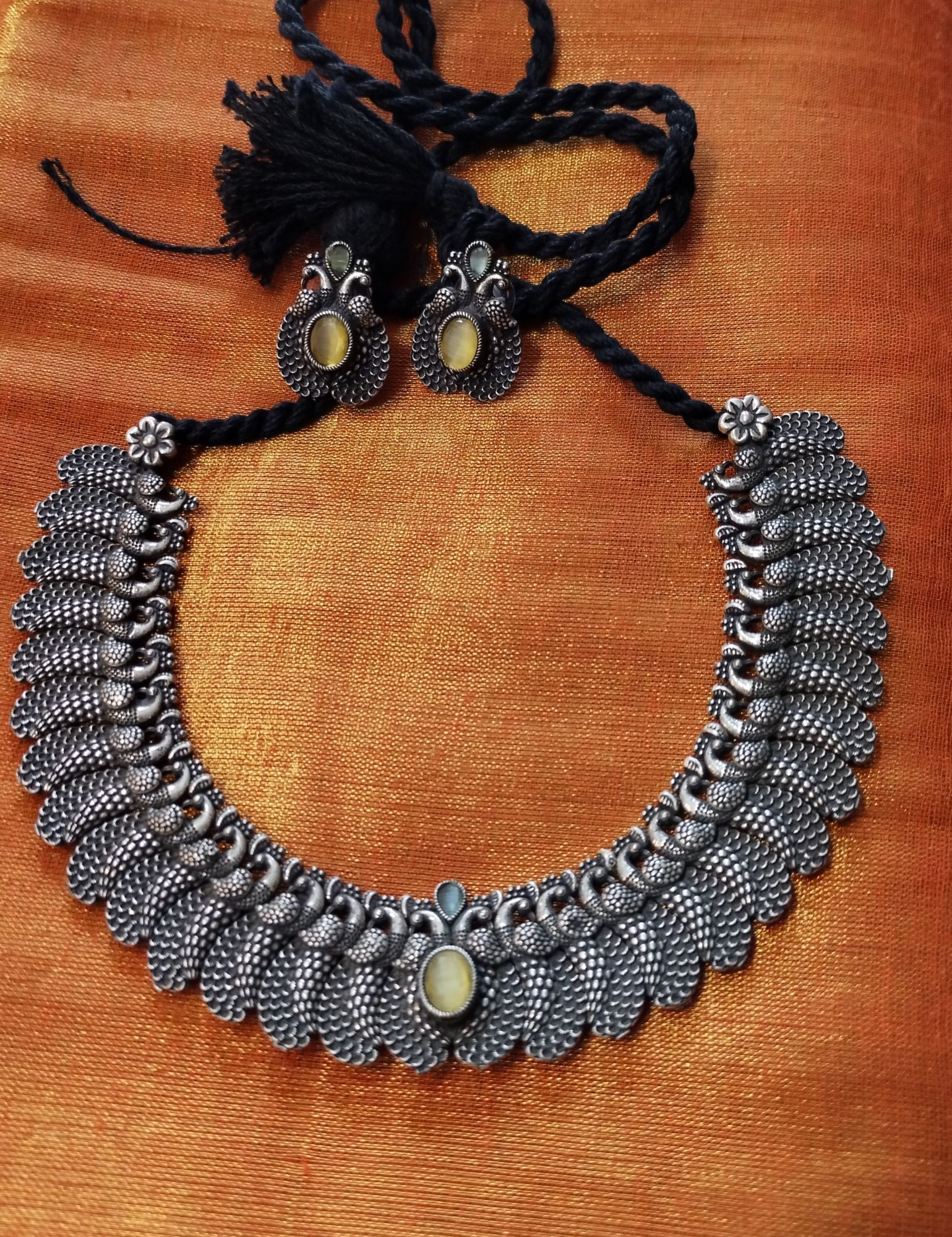 Ethnic German Silver Neck Piece with Ear Stud