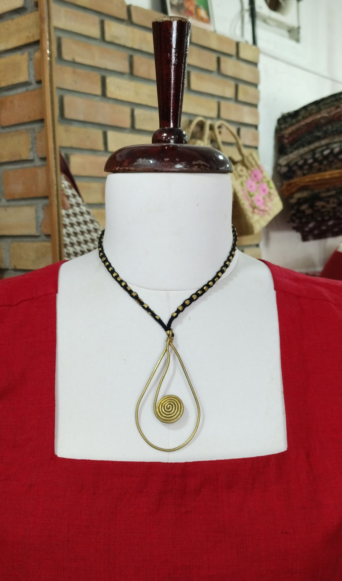 Dhokra Beads And Pendant Neck Piece