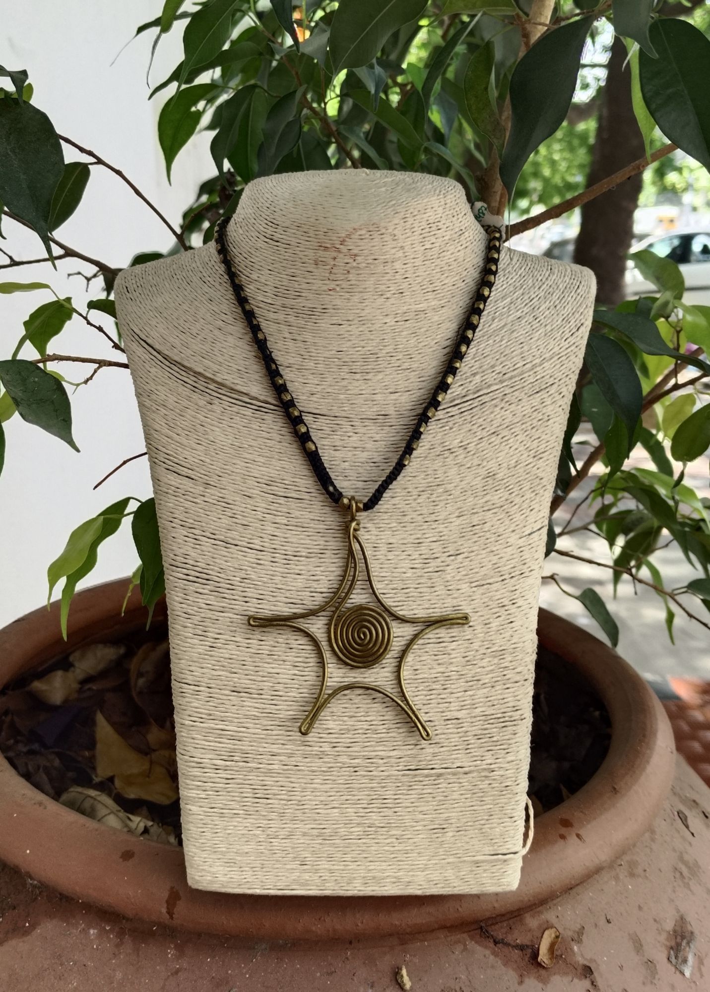 Dhokra Beads And Pendant Neck Piece