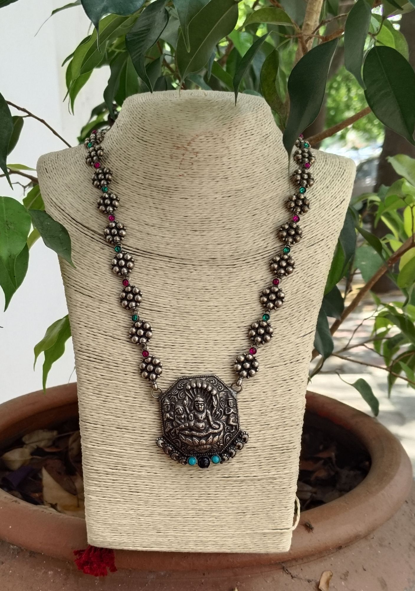 German Silver Long Chain With Pendant