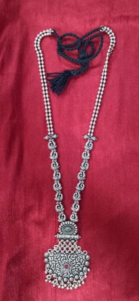 German Silver Long Chain With Pendant
