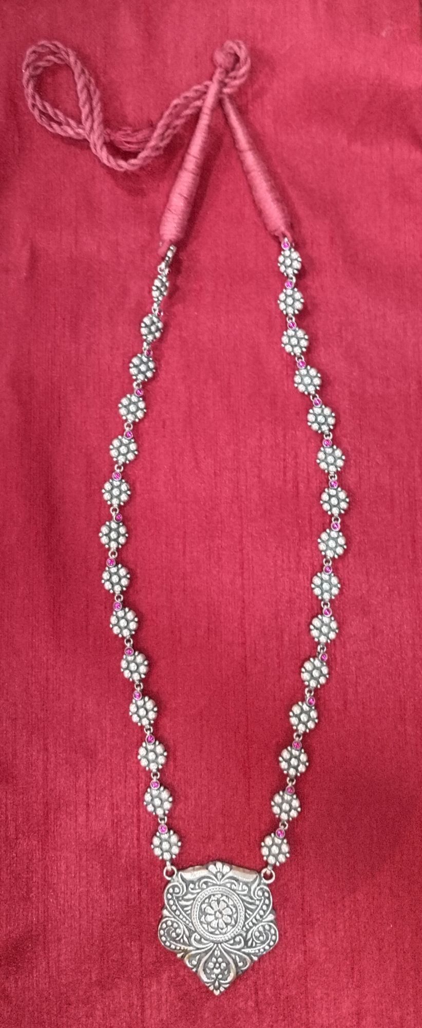 German Silver Long Chain With Pendant