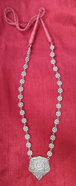 German Silver Long Chain With Pendant