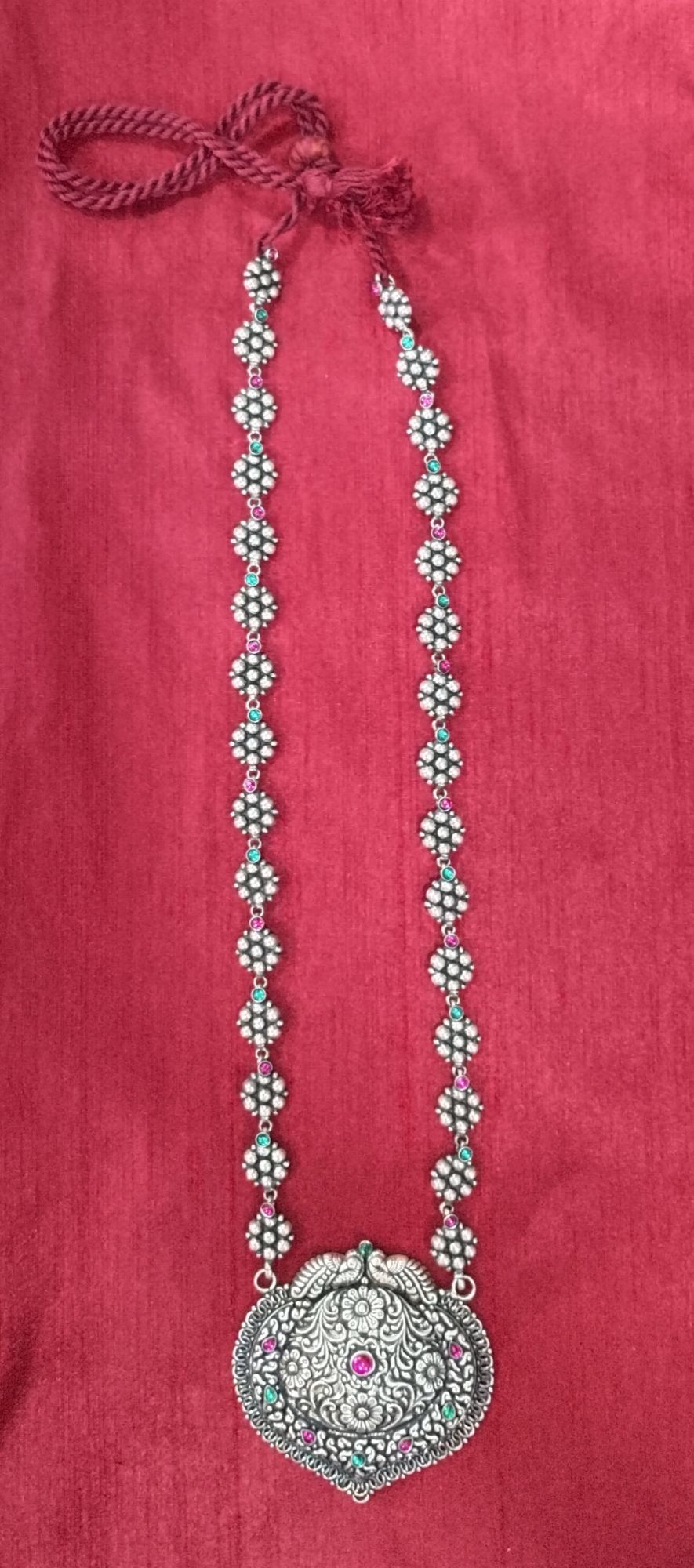 German Silver Long Chain With Pendant